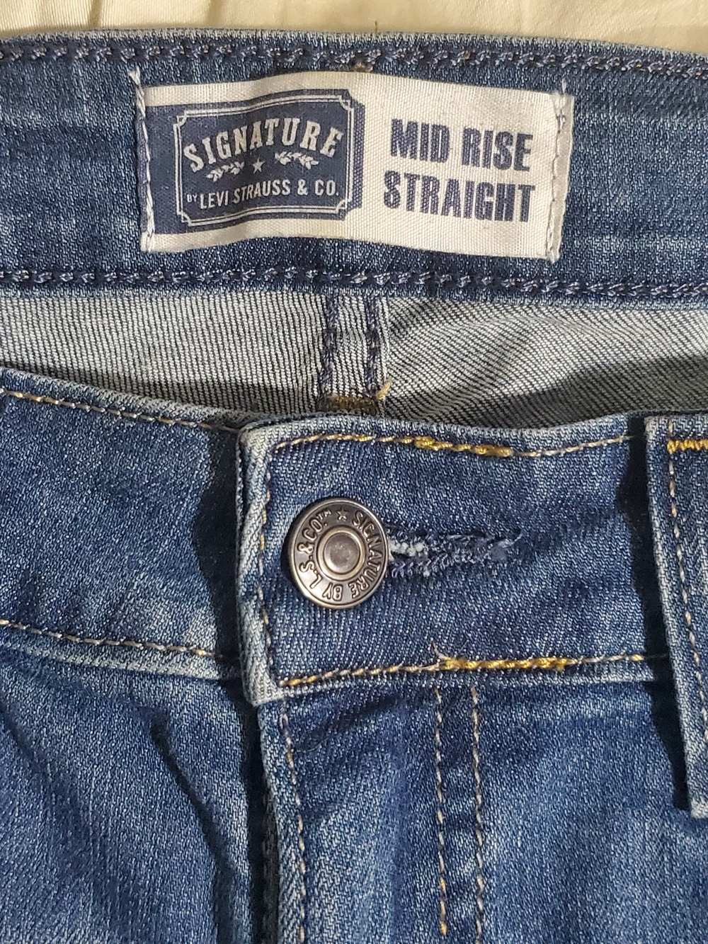 Levi's Signature Mid-Rise Straight Jeans - Blue Denim